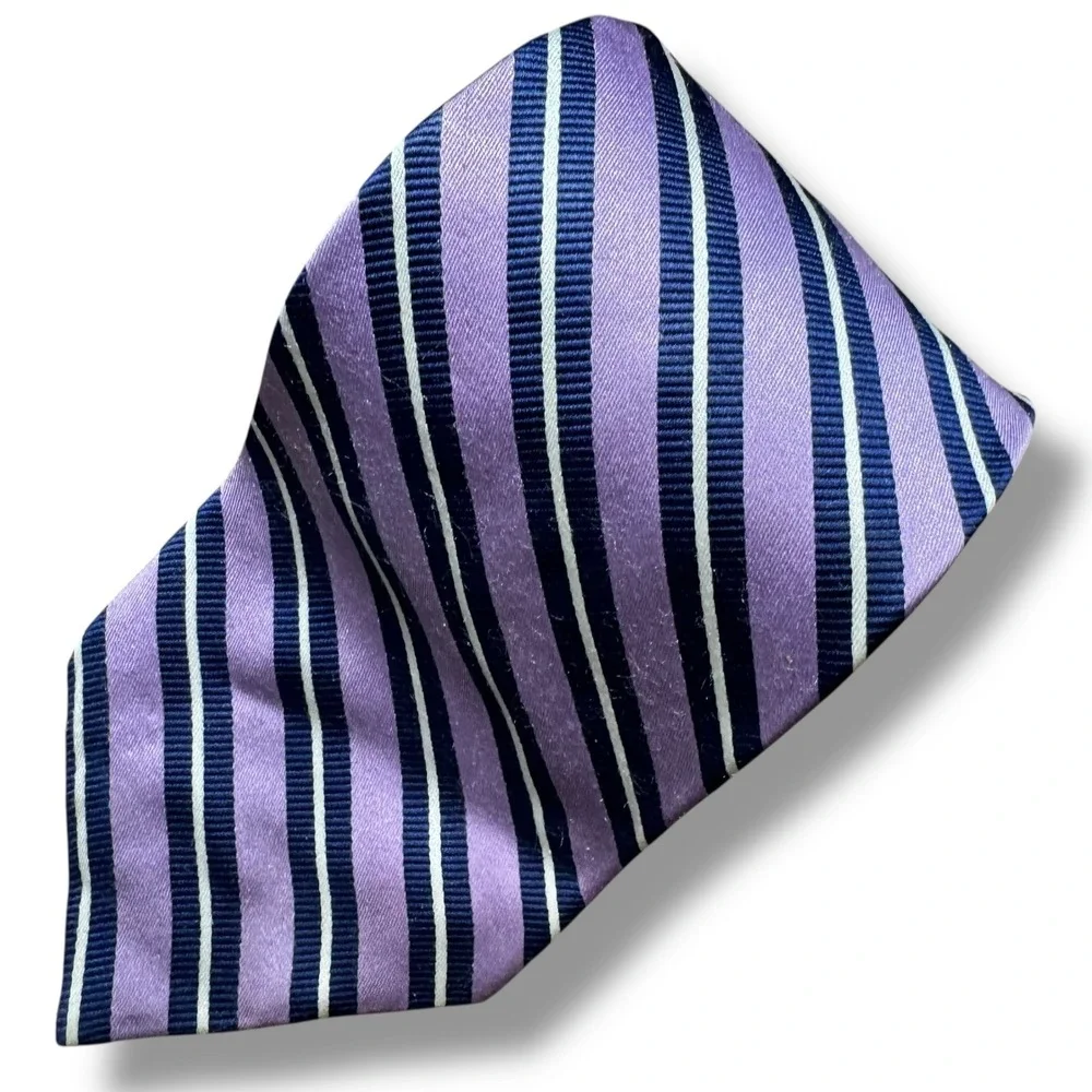 Brooks Brothers Silk Repp Stripe‎ Tie Purple Navy Classic Menswear Business